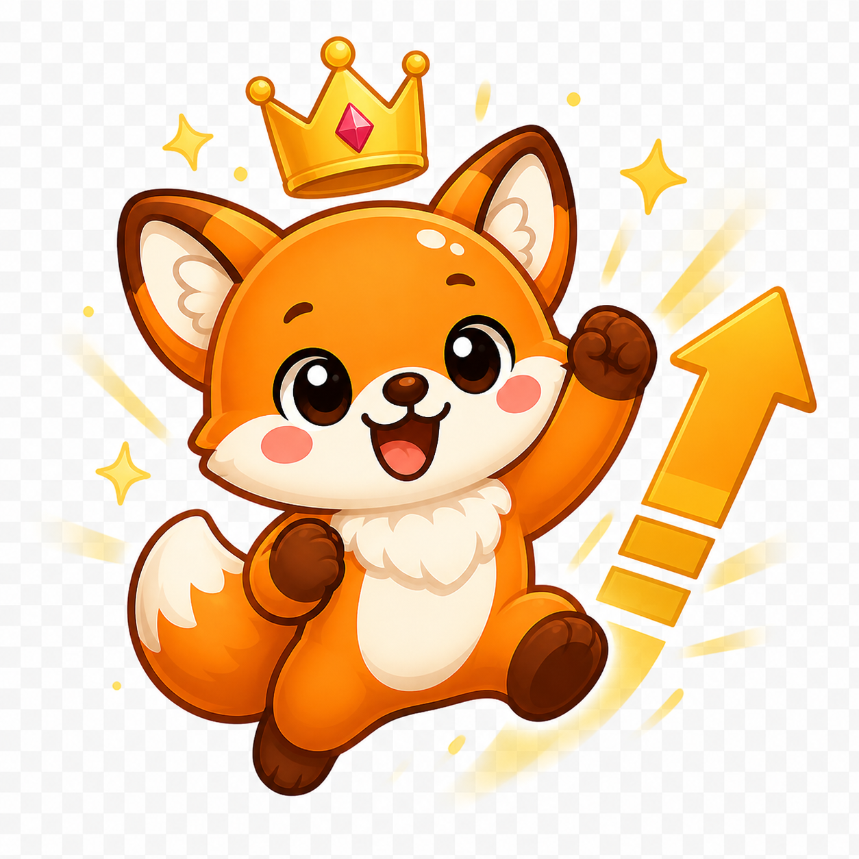 Fox mascot celebrating